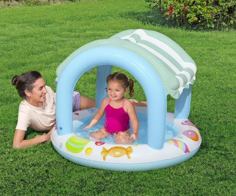 Bestway Bestway 52638 Basenik dmuchany z daszkiem i pompowanym dnem Cukierkowy Domek 1.04m x 84cm Bestway Bestway 52638 Basenik dmuchany z daszkiem i pompowanym dnem Cukierkowy Domek 1.04m x 84cm