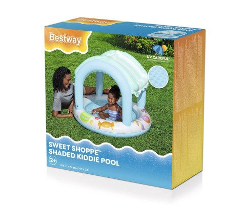 Bestway Bestway 52638 Basenik dmuchany z daszkiem i pompowanym dnem Cukierkowy Domek 1.04m x 84cm Bestway Bestway 52638 Basenik dmuchany z daszkiem i pompowanym dnem Cukierkowy Domek 1.04m x 84cm