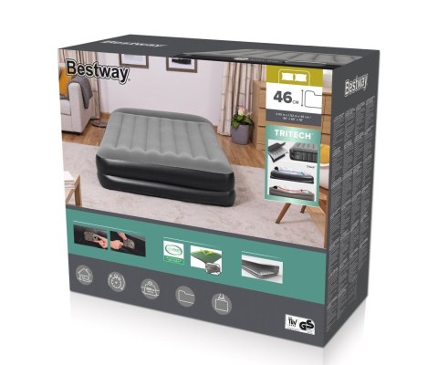 Bestway Bestway 67403 Materac dmuchany turystyczny z wbudowaną pompą powietrza Tritech Queen 2.03m x 1.52m