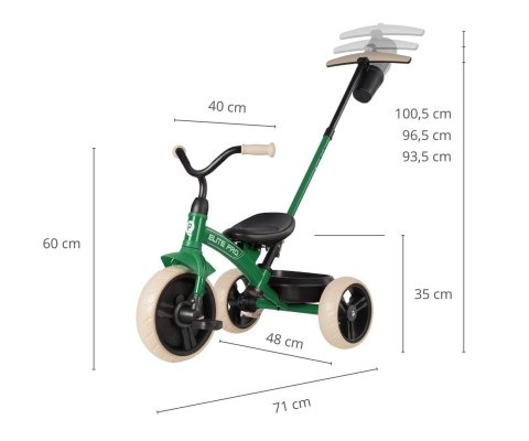 Qplay Qplay Rowerek Trójkołowy Elite Pro Green Qplay Qplay Rowerek Trójkołowy Elite Pro Green