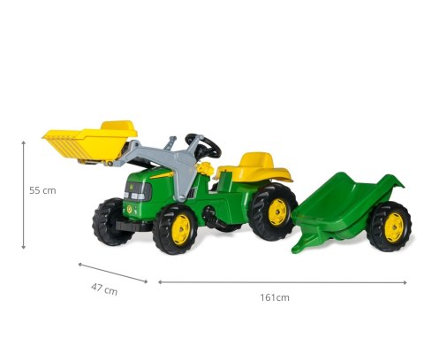 Rolly Toys Rolly Toys 023110 Traktor Rolly Kid John Deere z łyżką i przyczepą Rolly Toys Rolly Toys 023110 Traktor Rolly Kid John Deere z łyżką i przyczepą