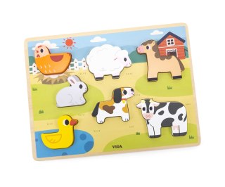 Viga Viga 44702 Puzzle na podkładce 7 elementów- farma