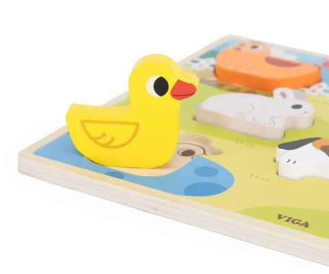Viga Viga 44702 Puzzle na podkładce 7 elementów- farma