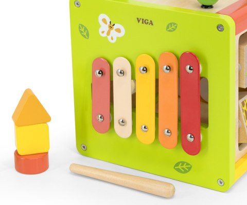 Viga Viga 44716 Kostka edukacyjna 5w1 z labiryntami i cymbałkami