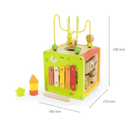 Viga Viga 44716 Kostka edukacyjna 5w1 z labiryntami i cymbałkami