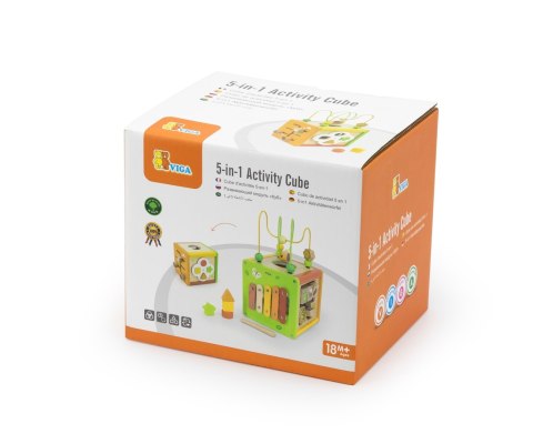 Viga Viga 44716 Kostka edukacyjna 5w1 z labiryntami i cymbałkami