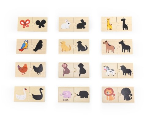 Viga Viga 44747 Zestaw puzzli - dopasuj cienie Viga Viga 44747 Zestaw puzzli - dopasuj cienie