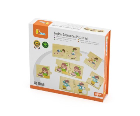 Viga Viga 44750 Zestaw puzzli z sekwencjami logicznymi - czynności Viga Viga 44750 Zestaw puzzli z sekwencjami logicznymi - czynności