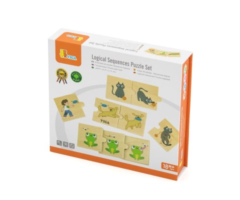 Viga Viga 44751 Zestaw puzzli z sekwencjami logicznymi - przyroda i zwierzęta Viga Viga 44751 Zestaw puzzli z sekwencjami logicznymi - przyroda i zwierzęta