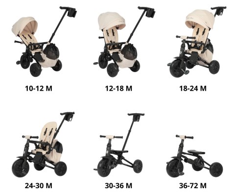 Qplay Qplay Rowerek Trójkołowy Nova Max Beige Qplay Qplay Rowerek Trójkołowy Nova Max Beige