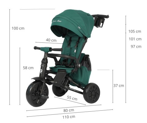 Qplay Qplay Rowerek Trójkołowy Nova Max Green Qplay Qplay Rowerek Trójkołowy Nova Max Green
