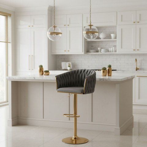 Hoker barowy Cofton Gold grafitowy Velvet