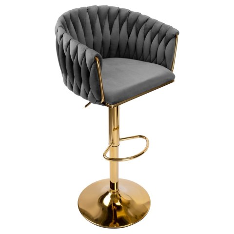 Hoker barowy Cofton Gold grafitowy Velvet