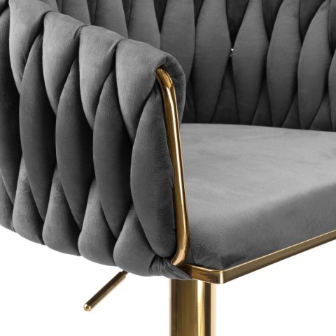 Hoker barowy Cofton Gold grafitowy Velvet