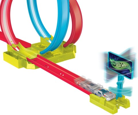 Mix Hot Wheels HPC05 Neon Speeders Zestaw torów - Neonowa świecąca pętla