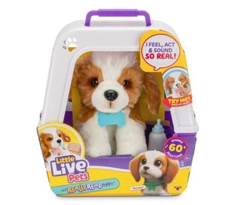 Mix Little Live Pets 26548 Interaktywny Piesek Łatek z klatką