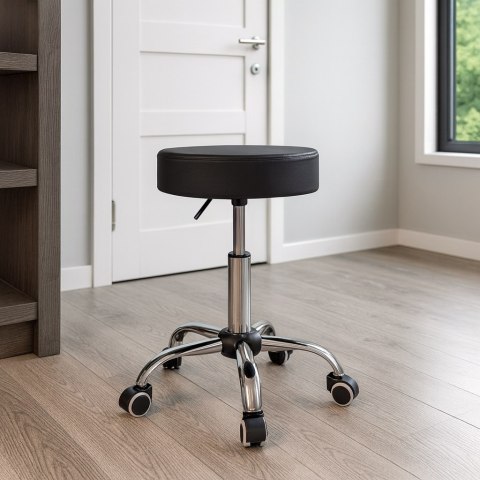 Taboret fryzjerski kosmetyczny TULSA czarny Taboret fryzjerski kosmetyczny TULSA czarny