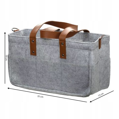 Duży Filcowy Organizer Szary XXL Dla Mamy i Maluszka Na Pieluszki i Akcesoria
