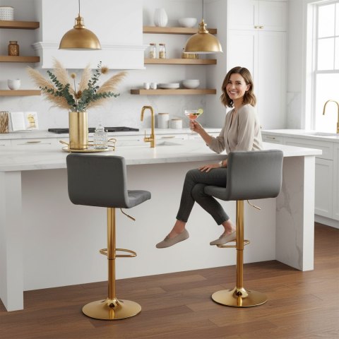 Hoker barowy Arako Gold grafitowy Velvet