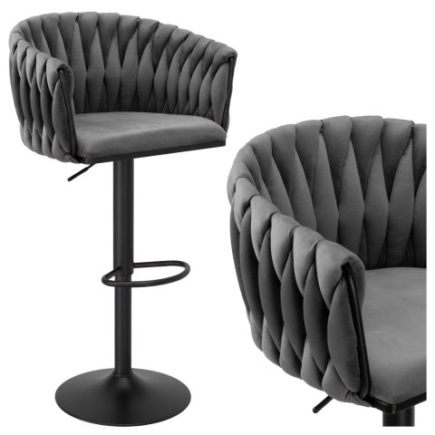 Hoker barowy Cofton Black grafitowy Velvet