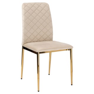 Krzesło welurowe tapicerowane MAVERIK Velvet gold beżowe