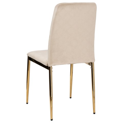 Krzesło welurowe tapicerowane MAVERIK Velvet gold beżowe