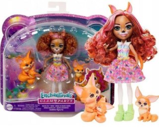 Mix Mattel Enchantimals HNT60 Zestaw Lalka Fennec Fox i Rodzina Lisków