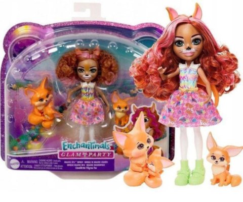 Mix Mattel Enchantimals HNT60 Zestaw Lalka Fennec Fox i Rodzina Lisków