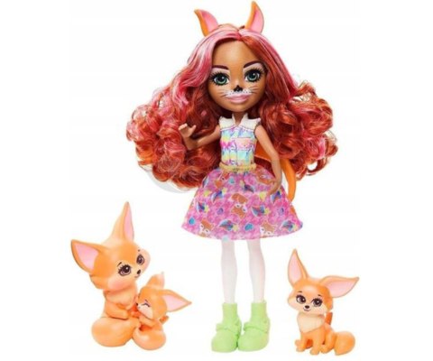 Mix Mattel Enchantimals HNT60 Zestaw Lalka Fennec Fox i Rodzina Lisków