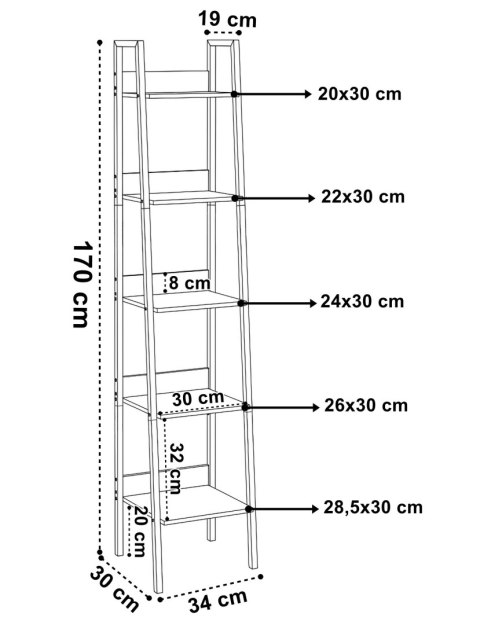 Regał industrialny loft Riven Rustic