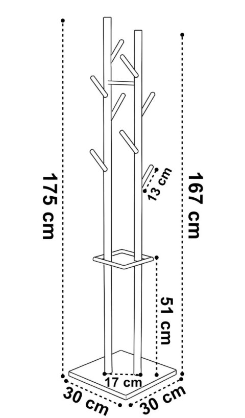 Wieszak metalowy CERES czarny stojący