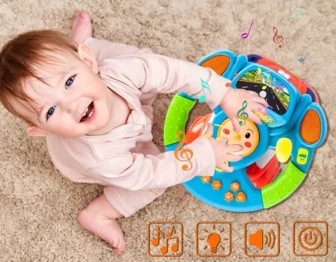 Interaktywna kierownica edukacyjna dla dzieci auto światło projektor