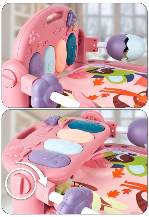 Mata edukacyjna z pianinkiem grzechotki gryzaki interaktywna dla niemowląt