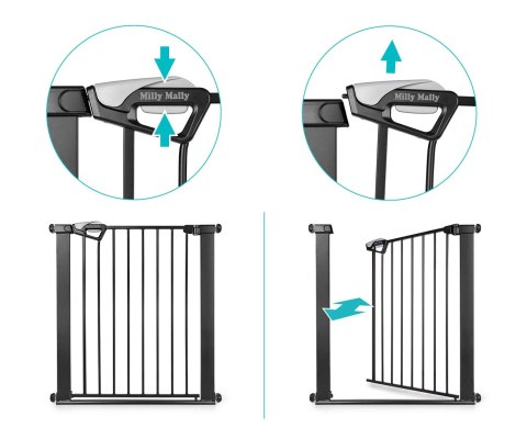Milly Mally Milly Mally Bramka zabezpieczająca Barierka na schody Guardy 83 Black