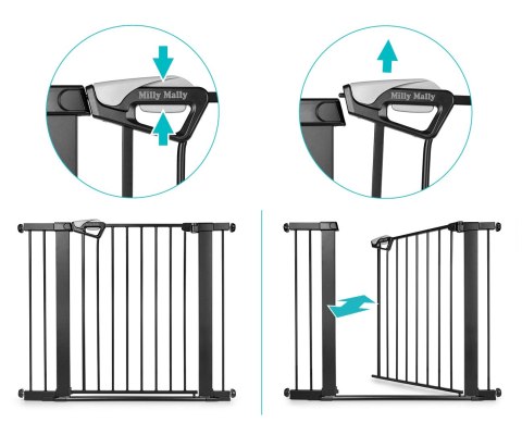 Milly Mally Milly Mally Bramka zabezpieczająca Barierka na schody z rozszerzeniami Guardy 104 Black