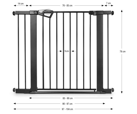 Milly Mally Milly Mally Bramka zabezpieczająca Barierka na schody z rozszerzeniami Guardy 104 Black