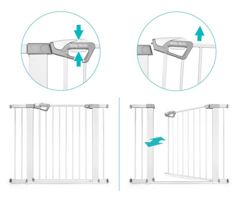 Milly Mally Milly Mally Bramka zabezpieczająca Barierka na schody z rozszerzeniami Guardy 104 White