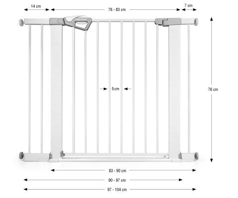 Milly Mally Milly Mally Bramka zabezpieczająca Barierka na schody z rozszerzeniami Guardy 104 White