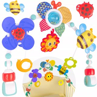 Pałąk z zabawkami do łóżeczka i wózka zwierzątka grzechotki dla niemowląt