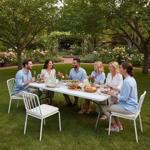 Stół cateringowy IMPRO składany w walizkę 240 cm biały