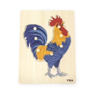 Viga Viga 44610 Puzzle na podkładce z uchwytami - Kogut