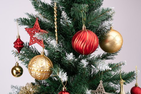 Zestaw bombek choinkowych MARIEN CZERWONO-ZŁOTY 70 sztuk