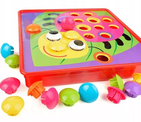 Mozaika Montessori guzikowa dla malucha układanka trening rączki