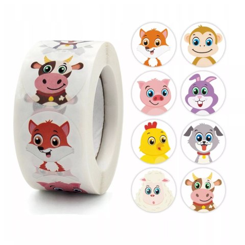 Naklejki dla Dzieci 500 szt. - 8 Wzorów Rolka 2,5 cm