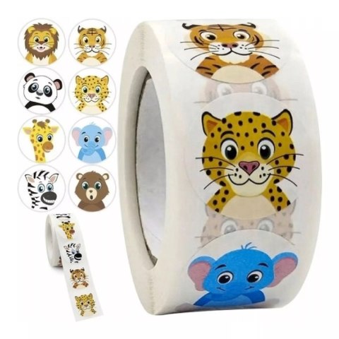 Naklejki dla Dzieci 500 szt. - 8 Wzorów Rolka 2,5 cm