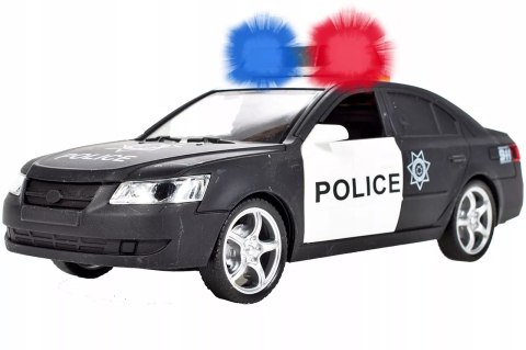 Policyjny radiowóz otwierane drzwi świecące koguty dźwięki auto policja