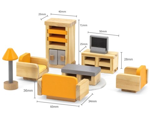 Viga Viga 44037 PolarB Zestaw mebelków - pokój dzienny z telewizorem