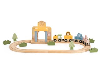 Viga Viga 44257N PolarB Drewniana kolejka z torami i stacją