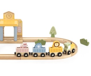 Viga Viga 44257N PolarB Drewniana kolejka z torami i stacją