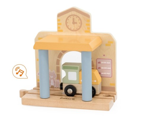 Viga Viga 44257N PolarB Drewniana kolejka z torami i stacją